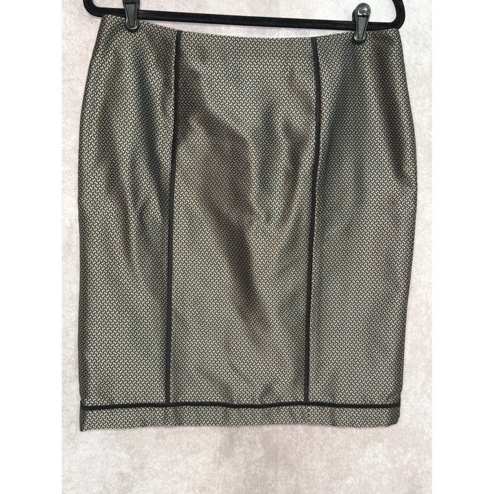 Vintage Doncaster Collection Women's Size 10 Metallic Gold Pencil Skirt Textured